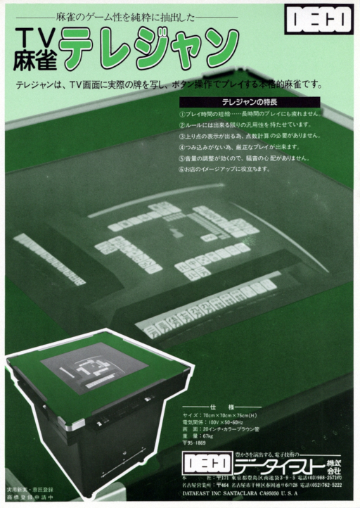 DS Telejan (DECO Cassette) (Japan) Arcade Game Cover
